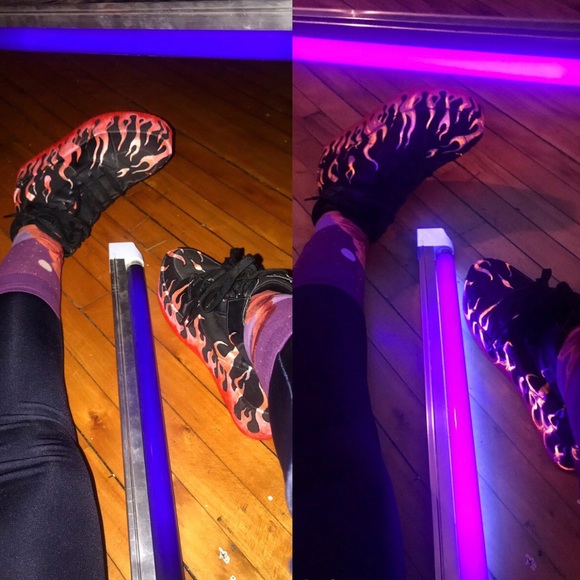 Hand Painted Flames Division Platform Shoes - Picture 4 of 4